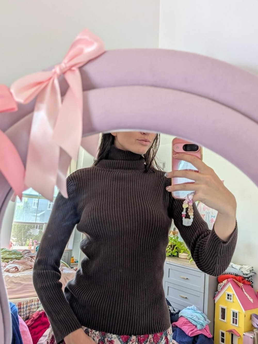 Sonoma Ribbed Turtleneck Sweater - Dark Brown